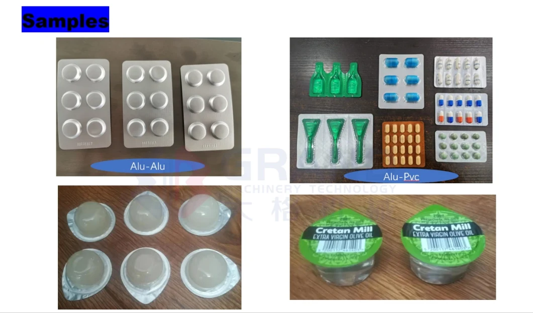 Effervescent Tablet Capsule Pill Flat Plate Strip Sealing Alu PVC Forming Blister Packing Machine